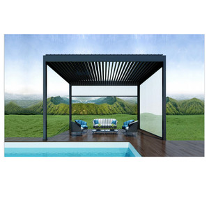 Perse en aluminium coloré <span class=keywords><strong>pour</strong></span> jardin, <span class=keywords><strong>pied</strong></span> libre, étanche, motorisé, automatique, pergola en aluminium biocliatique - Product Image 5