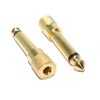 Neuer Großhandels-Audioadapter für Frauen, vergoldeter Mono-1/4-Zoll-auf-1/8-Zoll-Klinkenstecker-Konverter, geeignet für Mikrofone.