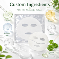 Masque facial en hydrogel en tissu maillé avec ingrédients personnalisés, OEM ODM, marque privée, avec PDRN, collagène, niacinamide