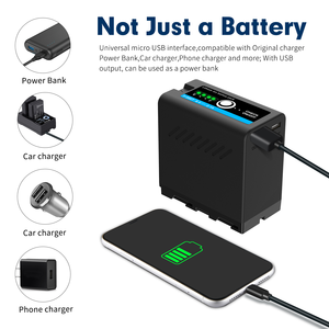 แบตเตอรี่กล้องดิจิตอลความจุสูง 7800mAh สำหรับแบตเตอรี่ <span class=keywords><strong>Sony</strong></span> NP-F990T พร้อมพอร์ตชาร์จ USB C - Product Image 2