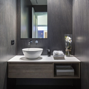 Offres Spéciales noir en bois luxe tocador de con freg Euro Style hôtel salle de bain vanité ensemble moderne luxe salle de bain meubles - Product Image 4
