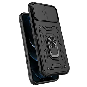 Funda trasera para iPhone 12, carcasa a prueba de golpes, con soporte multifuncional