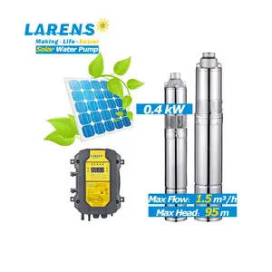 LARENS 봄바 데 아구아 1/2 hp 48 볼트 48 V 400 와트 400 W 깊은 잘 수중 태양 DC 물 펌프