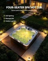 Villa SPA avec grande piscine extérieure en acrylique pour 5-6 personnes, bain à remous d'hôtel et panneau intelligent à température constante