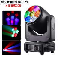 K10 Channel Mini 7x60W LED Moving Head Light Bee Eye mit RGBW DMX512-Steuerung für Hochzeiten und DJ-Shows