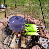 Bouilloire en fonte à trois pieds de 7,8 litres, potjie pot d'Afrique du Sud, ensemble de batterie de cuisine, grand chaudron pour la cuisine en plein air et le camping