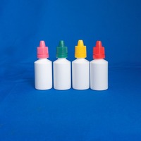 Flacons compte-gouttes Super International 5ml 10ml 15ml 20ml 30ml 35ml en PE ambré avec bouchon inviolable et impression sérigraphiée pour gouttes ophtalmiques
