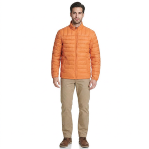 Chaqueta Acolchada de Moda Personalizada con Cuello Alto y Logotipo Frontal, Chaqueta de Invierno Sólida con Relleno de Algodón para Hombre - Product Image 1