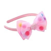 Nouveau design Bandeau princesse mignon à nœud rose Accessoires pour cheveux Bandeau Valentine en dentelle pour filles