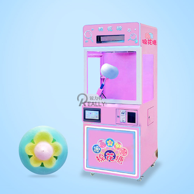 New Automatic Marshmallows  Cotton Candy Vending Machine Full Automatic Cotton Sweets and Popcorn Machines for Store