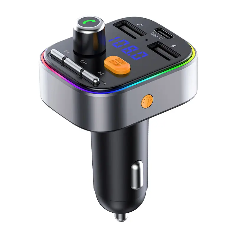 T48 BT 5.0 Fm Transmitter Car Kit MP3 Modulator Car Charger 5V 2.4A Double USB With Type-C order