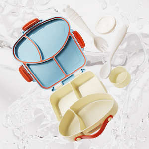 Creative Lunch <b>Box</b> Handheld Microwavable <b>Food</b> Container Sealed <b>Plastic</b> Salad <b>Box</b> Foldable 3+ Compartments Environment-Friendly - Product Image 3