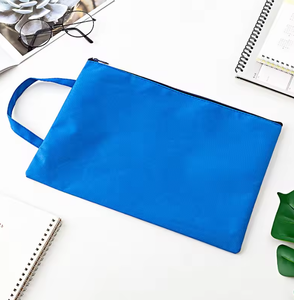 Canvas Zipper <b>File</b> Bag Large Capacity Student School Handbag Customized Logo Printed <b>File</b> <b>Storage</b> Bag Shopping Bag - Product Image 1