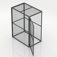 Gegalvaniseerde populaire hondenkennel met grijze waterdichte afschermingen 3D-modellering