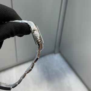 Montres mécaniques automatiques 40 mm en métal doré avec lunette fixe, cadran bleu, date, montre de luxe pour homme en <span class=keywords><strong>or</strong></span> blanc, chronographe - Product Image 3