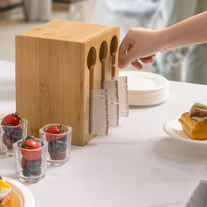 Caja de almacenamiento de cubiertos de bambú para bodas, eventos al aire libre, soporte organizador ecológico, múltiples especificaciones - Product Image 3