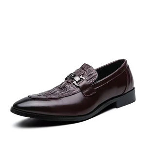Chaussures habillées pour hommes à motifs artistiques, à enfiler, à bout pointu, en cuir véritable, talon bas, haute qualité, nouvelle arrivée, bureau, carrière, soirée - Product Image 2