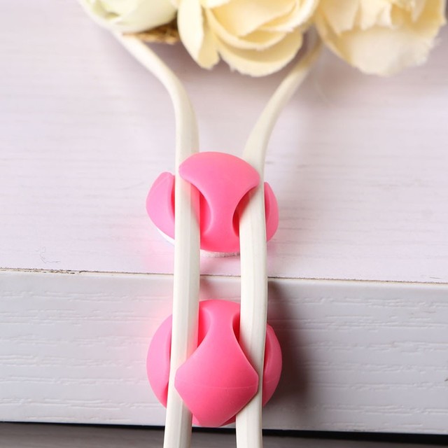 Silicone Cable Organizers USB Cord Clips for Phone Wire Home Office Desktop Cable Holder Winder Bag Cord Management
