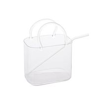 Tasse en verre moderne en forme de sac à main avec poignée et paille, créative, portable, transparente, pour fêtes, jus glacé au citron, boissons froides
