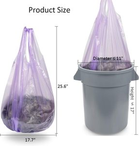Versatile Purple Handle-Tie <b>Small</b> Trash Waste <b>Bag</b> PE Plastic for Bathroom Kitchen Picnic Office Bedroom Packaging-Versatile Use - Product Image 5