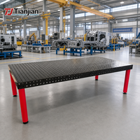 Table de soudage modulaire 3D en acier nitrué D16, système de fixation robuste, poste de travail de fabrication en atelier