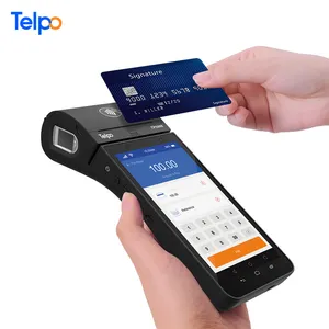 TPS900 Android 10 Bank EFTPOS Genggam, Terminal Pembayaran POS Kartu Kredit dengan Printer