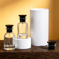 Flacon pulvérisateur de parfum en verre cylindrique rechargeable de 30 ml, imprimé à l'écran, flacon de voyage portable, mini flacon pulvérisateur d'échantillon