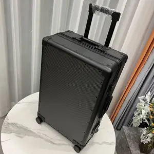 Designers brand business travel style trolley suitcase with usb charging custom travel smart carbon fiber carry on luggage