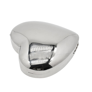 Bolso de noche con forma de corazón para mujer, bolso de mano metálico único, bolso cruzado para fiesta y boda - Product Image 5