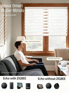 Persianas inteligentes Zebra para ventanas con control remoto, persianas enrollables eléctricas automáticas para ventanas de interior - Product Image 3