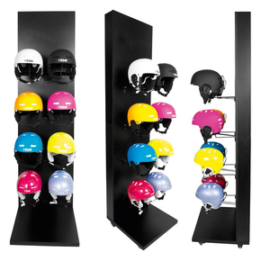 Siêu thị nam kim loại xe máy Mũ bảo hiểm kệ trưng bày đứng các tông sóng có thể gập lại tính năng - Product Image 1