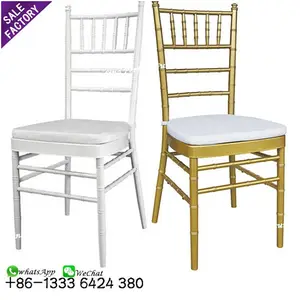 Sino Perfect Good Selling Stacking White Tiffany Gold Chivari Chair Chiavari Chair Metal For Wedding Banquet Dining Events