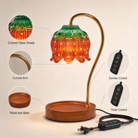 Lampe chauffe-bougie électrique ronde sans flamme avec plateau de fusion, minuterie et variateur d'intensité