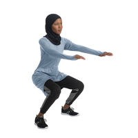 Kişiye Özel Müslüman Kadınlar İçin Aktif Spor Giyim Takımı Polyester/Pamuk Kumaş Normal Kalıp Uzun Kollu Spor Üstü Tesettür Büyük Beden Nefes Alabilen