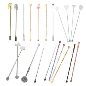 Pengaduk minuman Stainless Steel unik, pengaduk Cocktail tongkat pengocok Bar minuman untuk anggur - Product Image 1