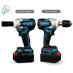 Electric Power Wheel Nut Cordless Impact Shock Wrench Power Tools Torque Control