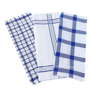 Paños de Cocina de Poliéster y Algodón a Cuadros Azules, 38x64cm, Juego de Paños de Limpieza para Uso Doméstico - Product Image 3