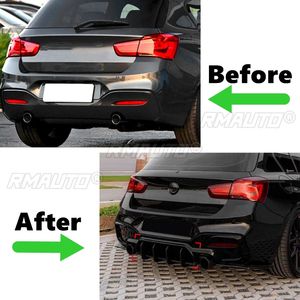 Glossy Black <b>Car</b> Rear Bumper <b>Diffuser</b> Lip Splitters Spoiler Rear Bumper Protector <b>for</b> BMW 1 Series F20 LCI M140i 2017-2019 - Product Image 4