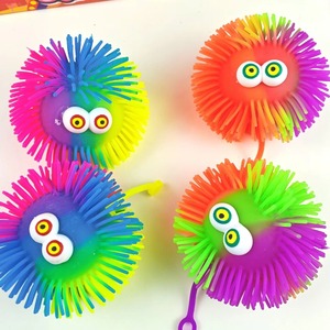 Kids Toy Assorted Designs Squeeze Stress <b>Balls</b> Flashing <b>LED</b> Light up Spiky TPR Hedgehog Puffer <b>Ball</b> Toy With Yoyo - Product Image 4