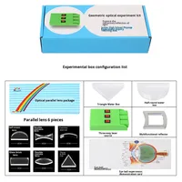 Ensemble d'équipements d'expérimentation optique de géométrie physique pour le collège, lentilles concaves et convexes, prisme triangulaire, exploration de la lumière