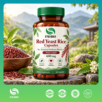 Capsules de riz rouge fermenté de qualité supérieure, supplément d'extrait de riz, fabrication OEM, étiquette privée, fabricant de capsules de riz rouge fermenté