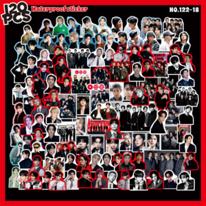 120 autocollants Kpop Idol BT, <span class=keywords><strong>RM</strong></span>, JIN, JIMIN, TW, KATSEYE, STR, BABY, NMIXX – Kit créatif DIY pour tasses – Cadeau de soutien pour fans - Product Image 3