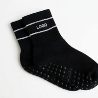 Chaussettes de Pilates personnalisées, logo brodé personnalisé, chaussettes antidérapantes double face, chaussettes en coton, chaussettes de studio de yoga