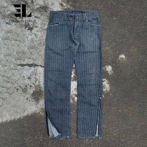 LARSUR Pantalon en denim à rayures indigo personnalisé d'usine en détresse délavé <span class=keywords><strong>Jean</strong></span> automobile Wabash Railway Railroad pour hommes - Product Image 1