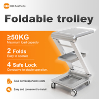 Carrito Plegable con 4 Ruedas, Soporte Móvil para Escritorio, Carrito con Ruedas para Salón de Belleza y Spa, Soporte para Herramientas, Carrito para Máquinas de Belleza