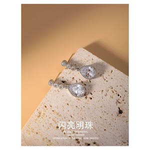 Ensemble de boucles d'oreilles et collier en forme de goutte d'eau, en alliage de cuivre, bijoux de mariage, mode de luxe - Product Image 4
