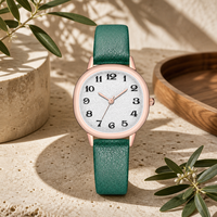 Montre-bracelet élégante pour femme à quartz, boîtier en alliage, bracelet en cuir, mouvement à quartz chinois, montre de soirée pour femme