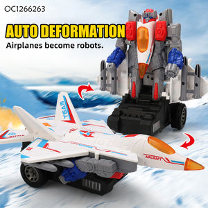 Ensemble de jouets robot transformable en <span class=keywords><strong>avion</strong></span> en plastique à piles avec lumière, musique et pulvérisation de brume - Product Image 3