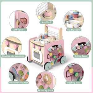 Marche-<span class=keywords><strong>bébé</strong></span> en bois 4-en-1 avec jouets à pousser, jouets sensoriels Montessori, jouets <span class=keywords><strong>pour</strong></span> apprendre à marcher <span class=keywords><strong>pour</strong></span> bébés filles et garçons - Product Image 5