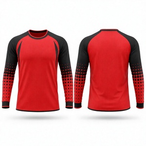 เสื้อเจอร์ซีย์ฝึกซ้อมแขนยาวสำหรับผู้ชายแบบกำหนดเอง แห้งเร็ว น้ำหนักเบา พิมพ์ลายแบบซับลิเมชั่น เสื้อกีฬาแขนยาวสำหรับทีม ออกกำลังกาย ฝึกซ้อม OEM - Product Image 1